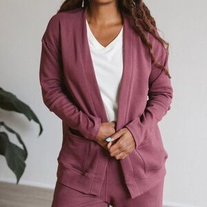 Em + West The Women's Relaxed Cardi Dark Clay Small New